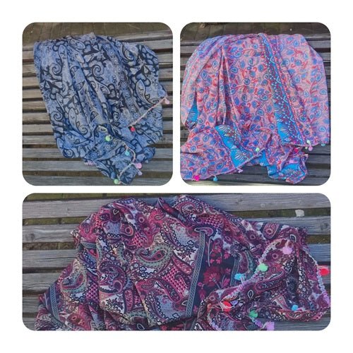 Pañuelo de seda y viscosa 110 x 180 cm - Dendago