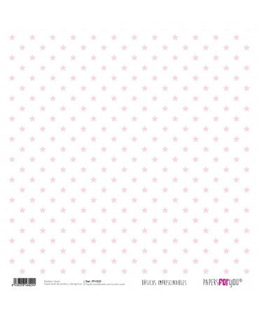 PAPEL SCRAP ESTRELLAS - RAYAS ZIG ZAG Rosa Bebé 1