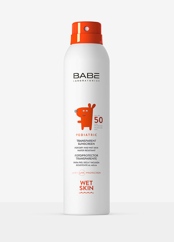 Fotoprotector Pediátrico Transparente Wet Skin SPF 50 200ml BABE.