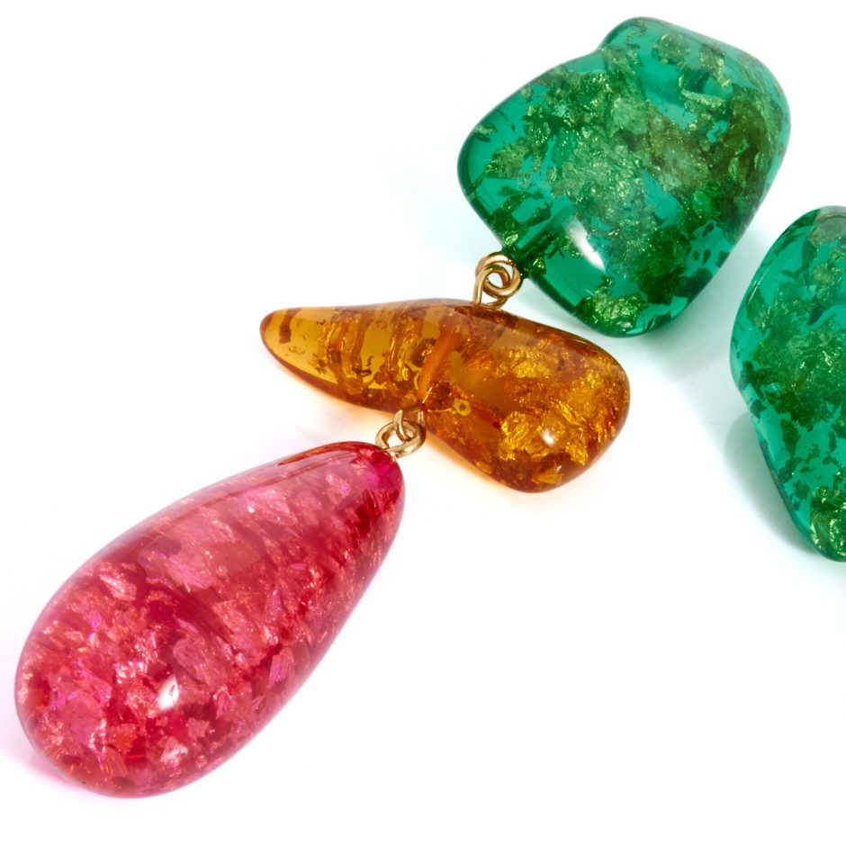 Pendiente naxos lux verde fucsia Alexah