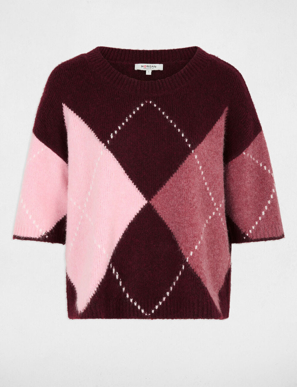 Jersey jacquard cuello redondo ciruela morgan