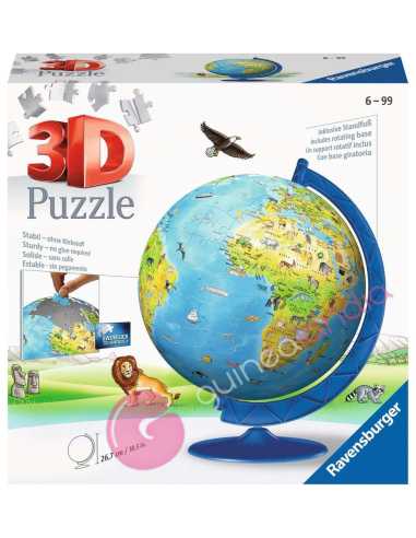 Puzzle 3D Globo Geográfico 187 piezas - Dendago