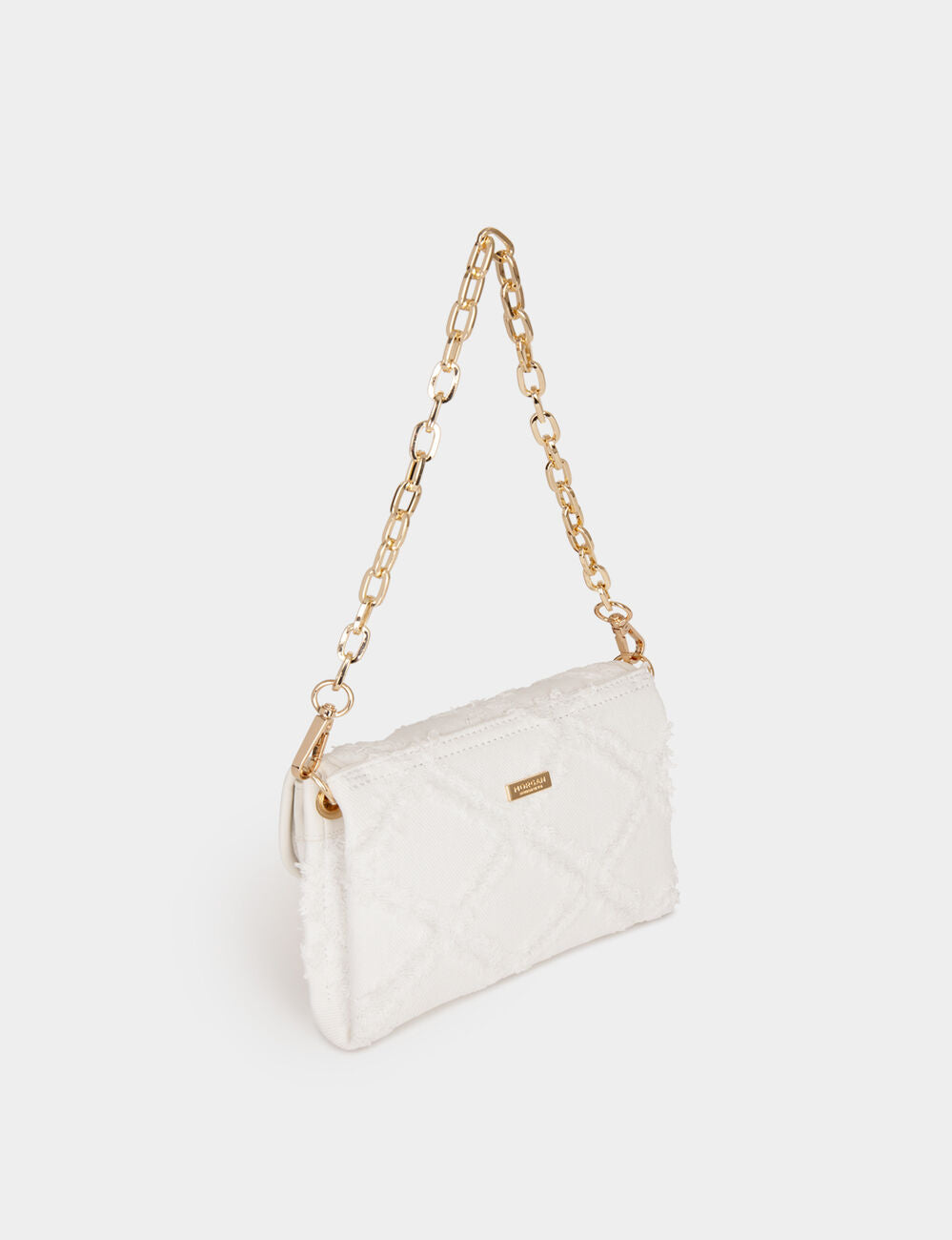 Bolso cartera de mano flecos marfil Morgan
