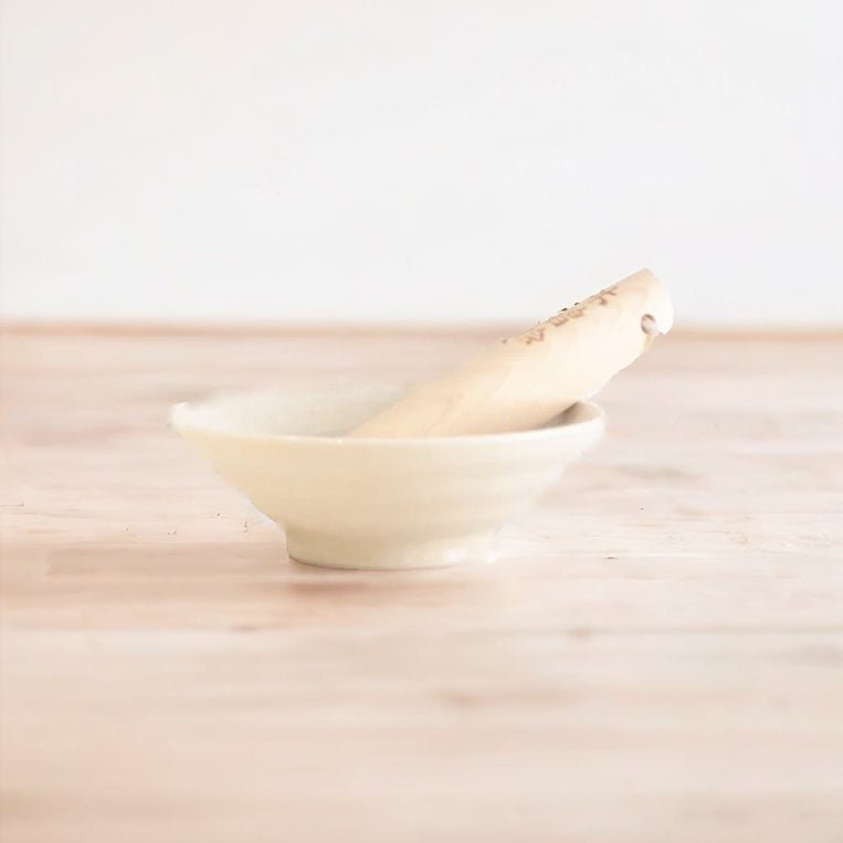Suribachi de cerámica japonesa beige - Dendago