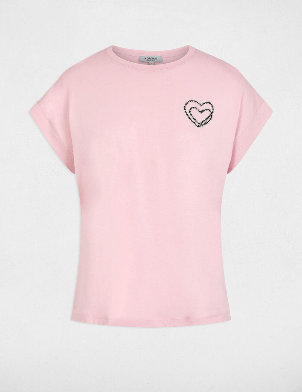 Camiseta de manga corta rosa Morgan