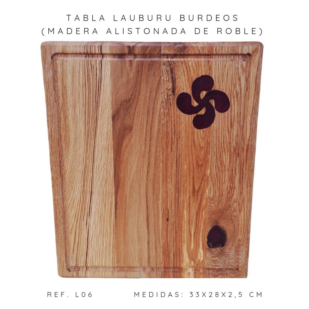 Tabla de corte pequeña madera roble Lauburu burdeos - Dendago