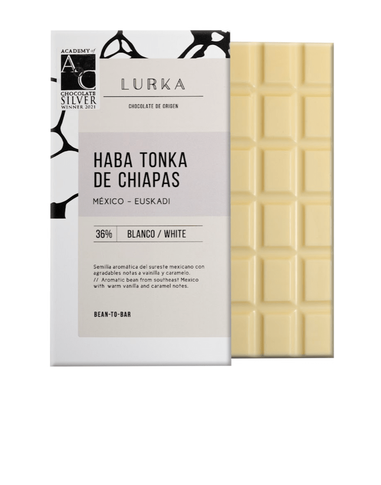 Tableta Lurka, chocolate blanco y haba tonka de Chiapas - Dendago