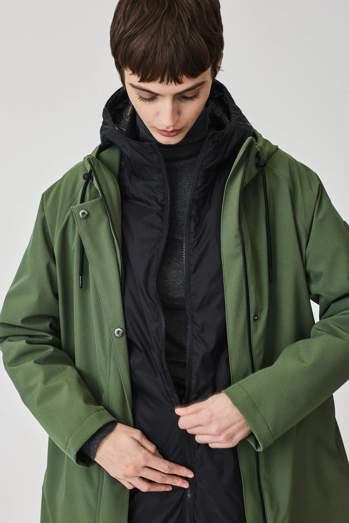 TANTÄ RAINMWEAR ABRIGO DESMONTABLE BRONZE GREEN OLUJA - Dendago