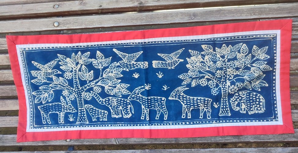Tapiz de algodón azul de Senegal - Dendago