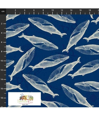 Tela Stof Fabrics My Seven Seas Whale & Underwater 4501-591 1