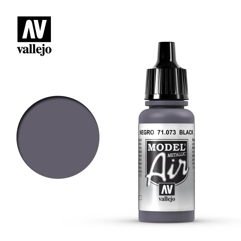 Vallejo Model Air 71.073 Negro Metálico. - Dendago