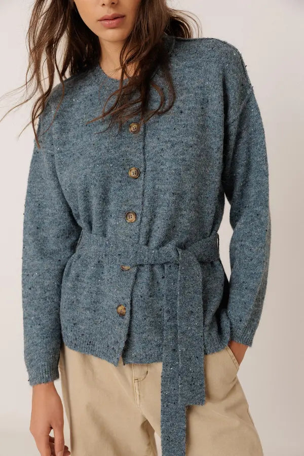 CHAQUETA AZUL NEPS CINTURÓN AJUSTABLE INDI&COLD