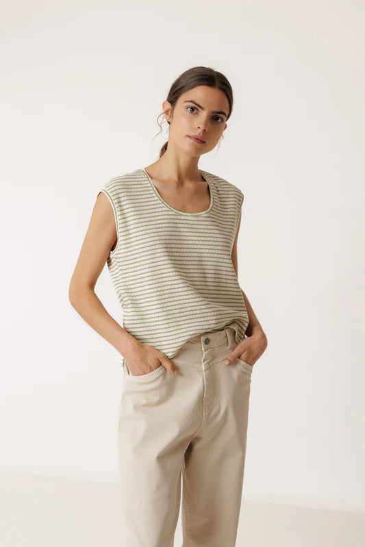 Camiseta box rayas khaki Indi&cold