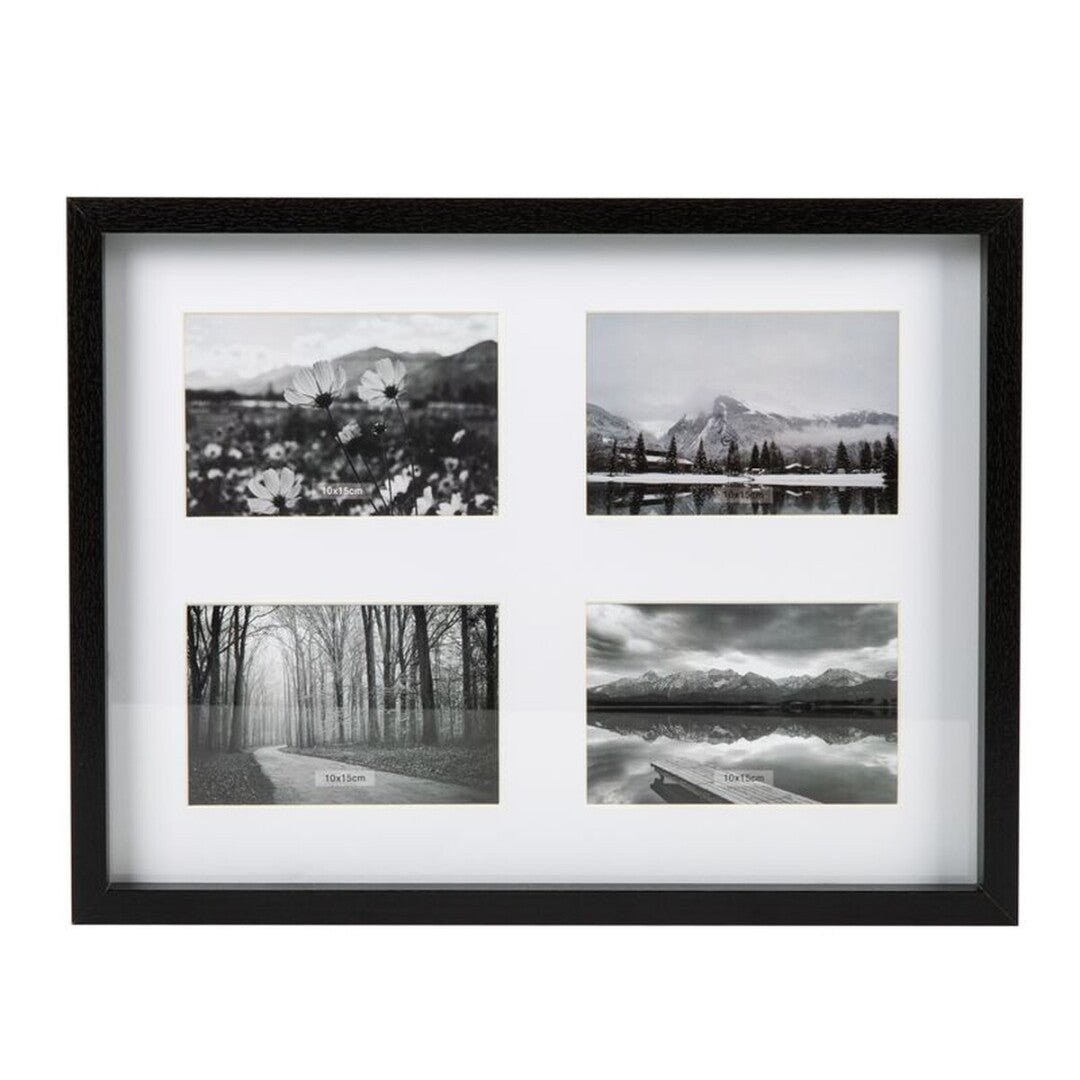 CUADRO PORTAFOTOS 4 FOTOS 10X15 NEGRO