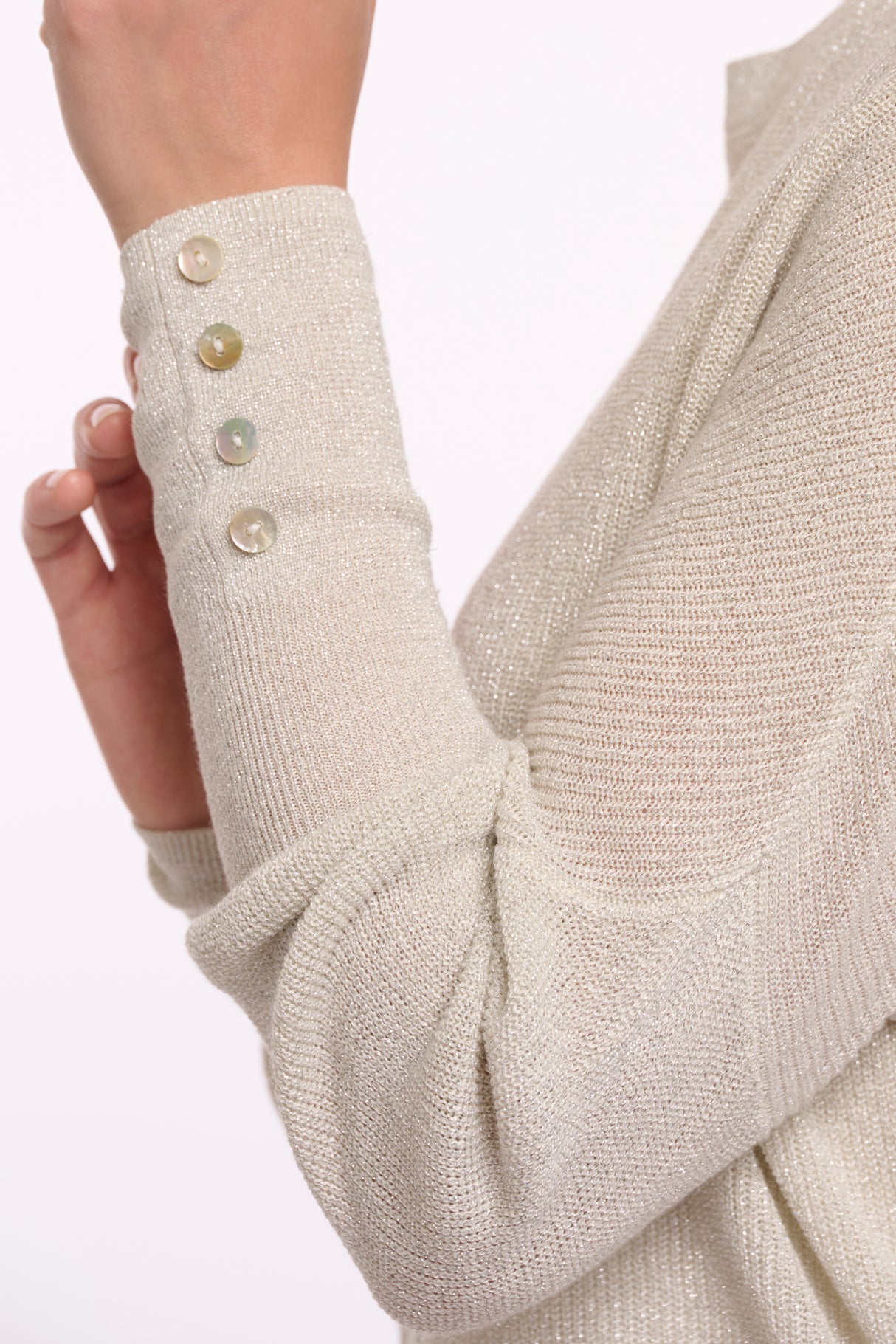 JERSEY MANGA GLOBO LARGA BEIGE RINO&PELLE