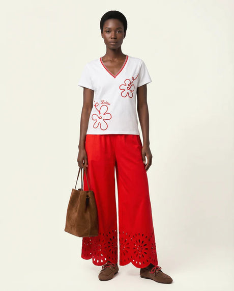 Camiseta blanca con flor roja Lolitas 1