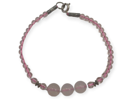 Pulsera piedra natural cuarzo rosa 1