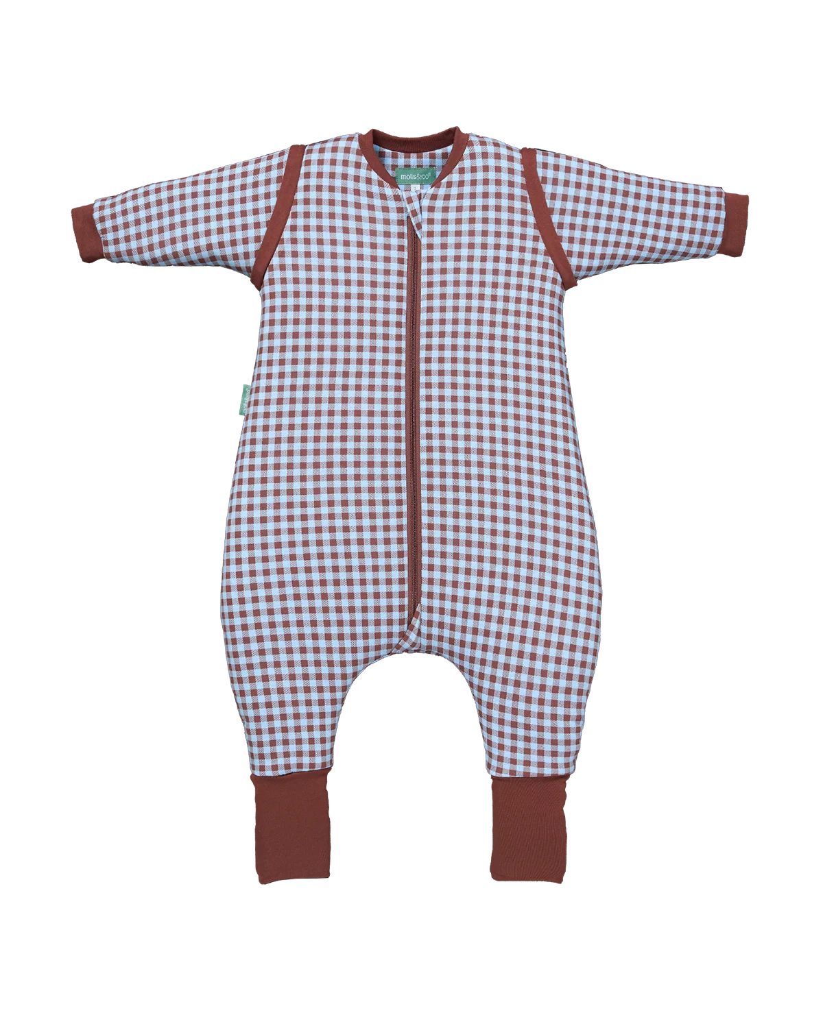 Pijama manta con mangas y calcetines antideslizantes - Vichy Brown & Blue - TOG 2.5 1