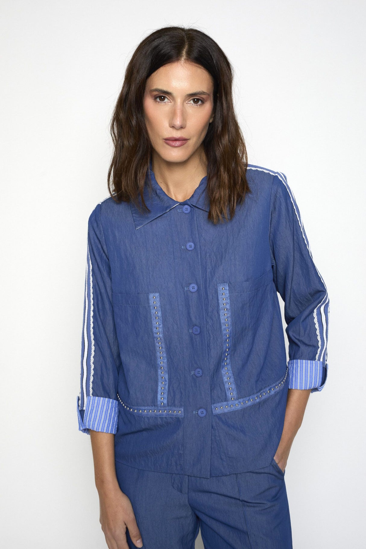 Chaqueta Vesta azul Poupée Chic 1