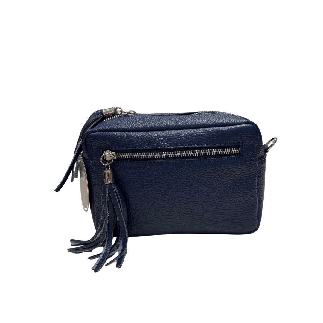 Bolso piel cubo azul marino 1