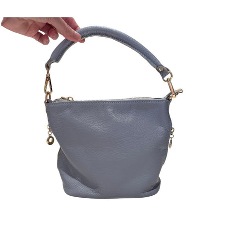 Bolso piel pequeño gris 1