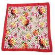 Fular seda cuadrado flores rojas 1