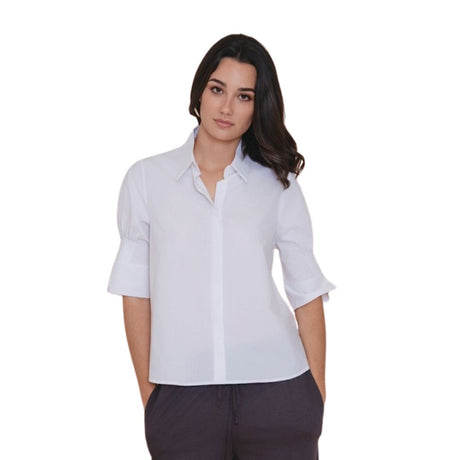Camisa blanca jaretas manga corta 1