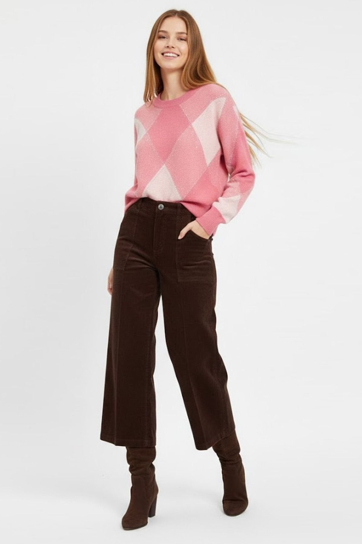Jersey rosa rombos y brillis 1