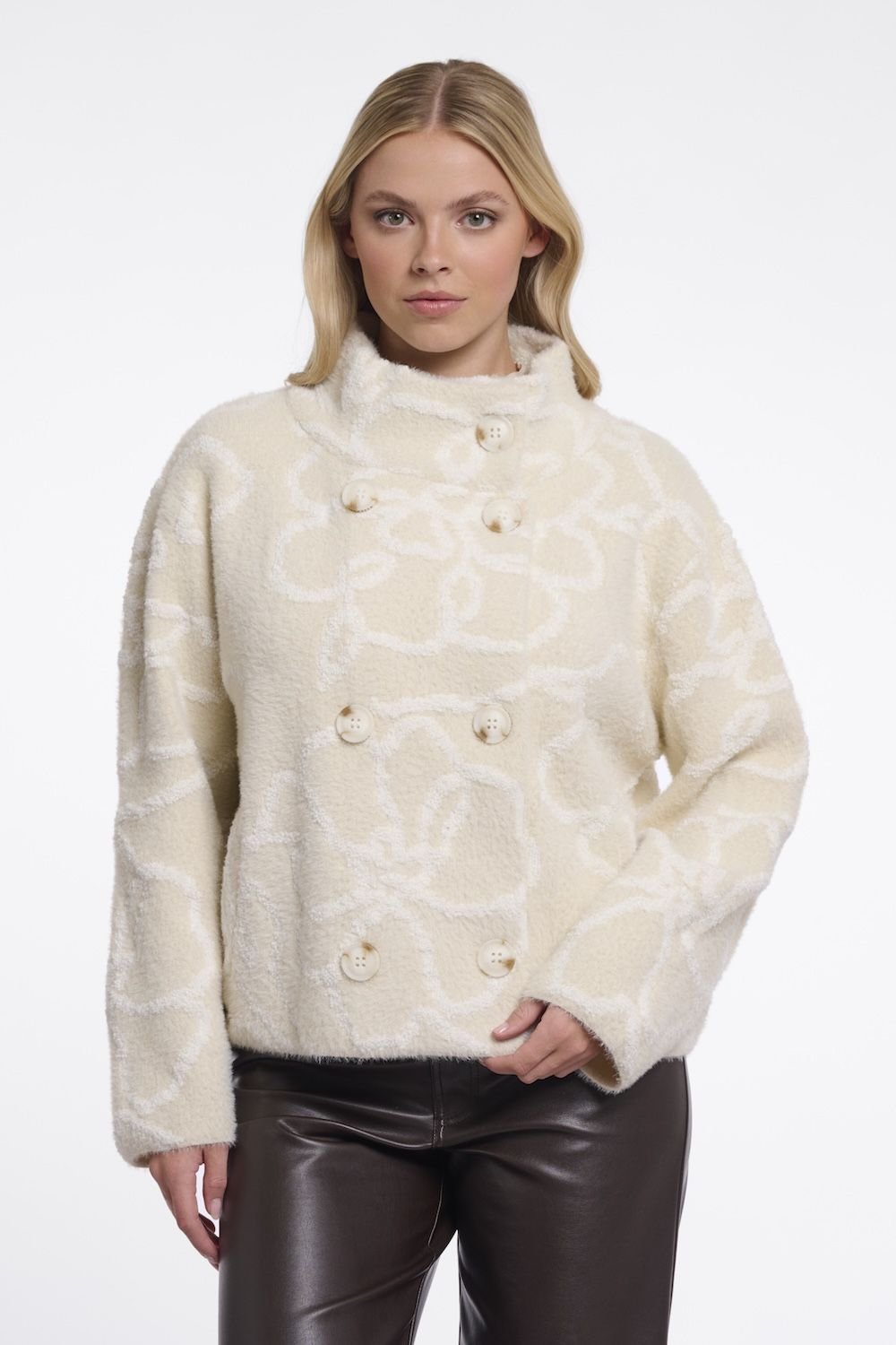 Chaqueta Beth flor beige Rino&Pelle 1