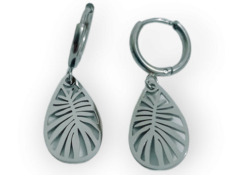 Pendiente aro y hoja acero 1