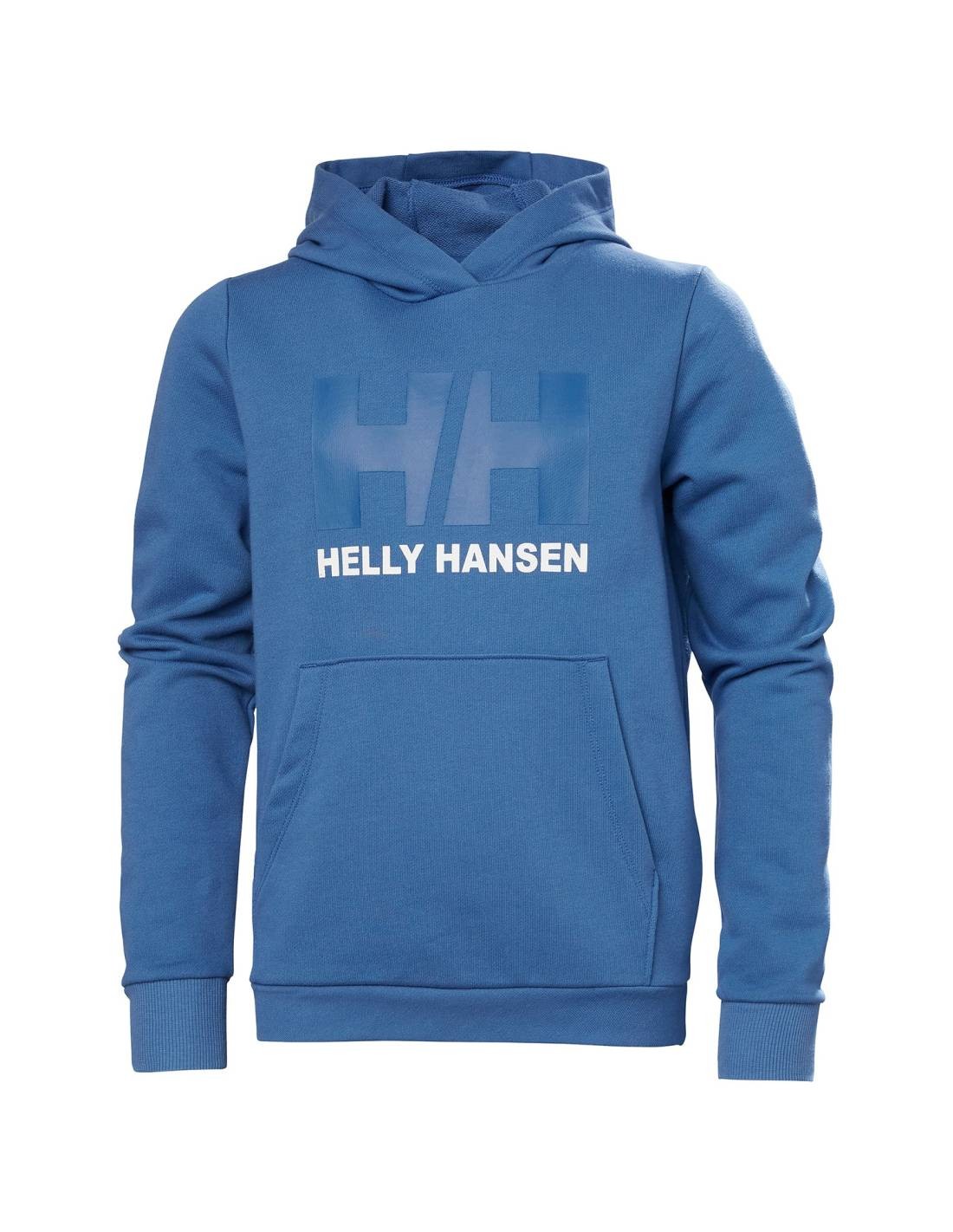 SUDADERA CON CAPUCHA BOLSILLO CANGURO H/H NIÑO AZUL LOGO 1