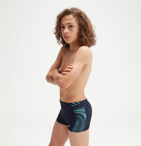 BAÑADOR PATA SPEEDO AQUASHORT PLASTISOL MARINO/VERDE 1