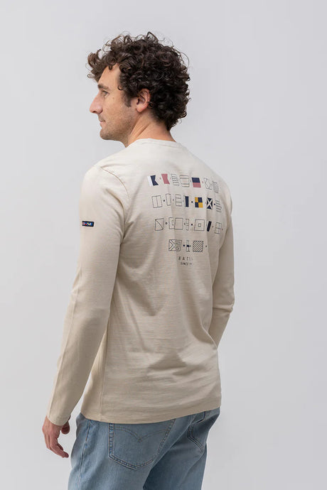 CAMISETA BATELA ALGODÓN BANDERAS BEIGE 1