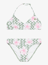 BIKINI DEPORTIVO PARA NIÑA, MARCA ROXY ESTAMPADO VERDES 1