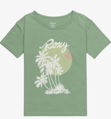 CAMISETA MANGA CORTA PALMERAS NIÑA ROXY COLOR VERDE 1