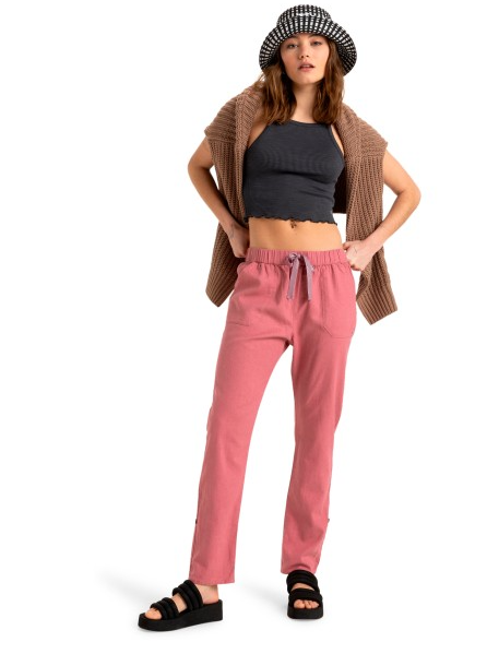 PANTALON LINO ROXY COLOR ROSA 1