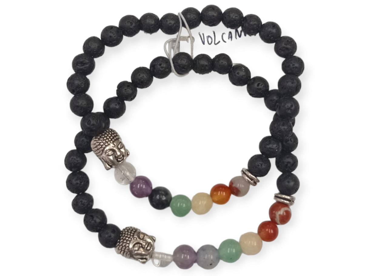 Pulsera 7 chakras piedra volcánica 1