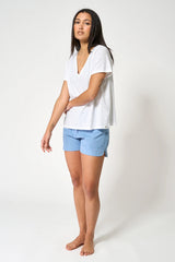 CAMISETA CORTA PICO BATELA COLOR BLANCO 1