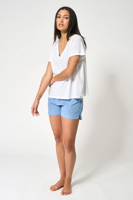 CAMISETA CORTA PICO BATELA COLOR BLANCO 1