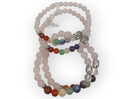 Pulsera cuarzo rosa 7 chakras 1
