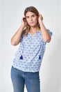 BLUSA ESTAMPADA CONCHAS BATELA COLOR AZUL 1