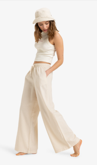 PANTALON LINO ROXY COLOR BEIGE 2