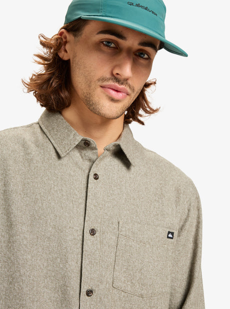 CAMISA HOMBRE FRANELA TEJIDO AGRADABLE JASPEADO VERDOSO MARCA QUIKSILVER 1
