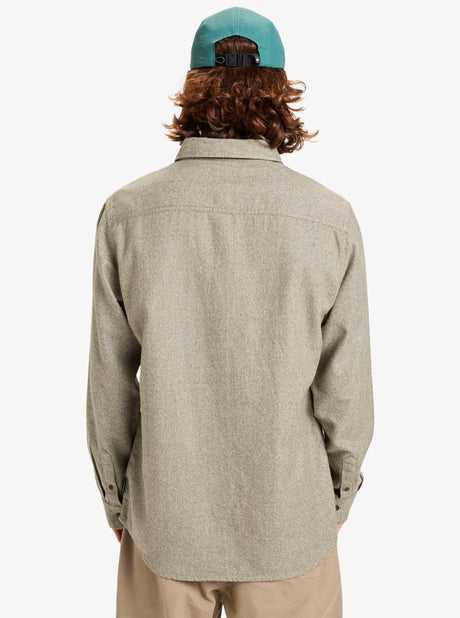 CAMISA HOMBRE FRANELA TEJIDO AGRADABLE JASPEADO VERDOSO MARCA QUIKSILVER 2