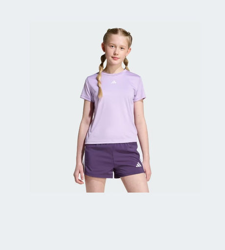 CAMISETA DEPORTIVA PARA NIÑA DE MARCA ADIDAS COLOR LILA MALVA 1