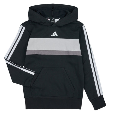 SUDADERA PARA NIÑ@ MARCA ADIDAS, ALGODON 100% COLOR NEGRO FRANJA 2