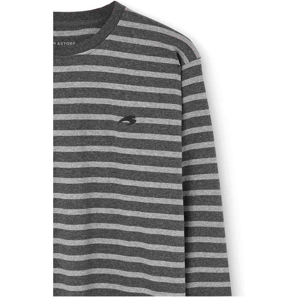 CAMISETA ANGA LARGA ASTORE PARA HOMBRE RAYAS FINAS GAMA DE GRISES 1