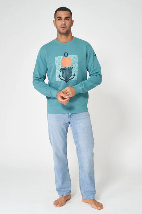 SUDADERA BATELA TERRY DIBUJO MARINERO AZUL 1