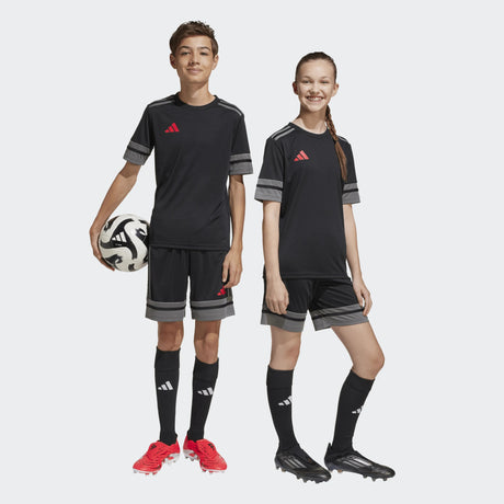 SHORT PARA NIÑ@ MARCA ADIDAS MODELO SQUADRA 25 COLOR NEGRO GRIS 1