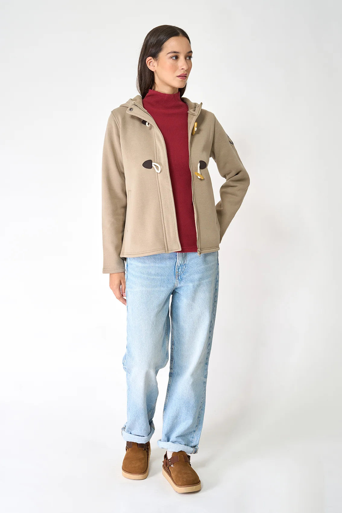 CHAQUETA BATELA FELPA BEIGE 1